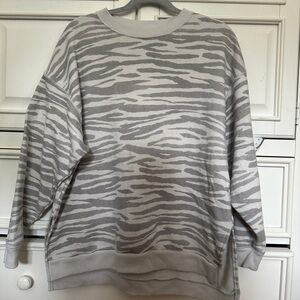 Gray Zebra Print Sweatshirt
